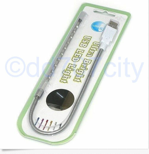 New Portable Silver USB 10 LED Light for PC Notebook Laptop Keyboard Reading
