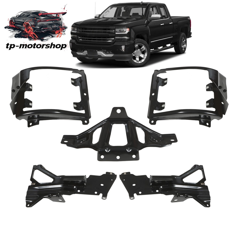 Front Bumper Support Mount Bracket Set For 2016-2018 Chevrolet Silverado 1500