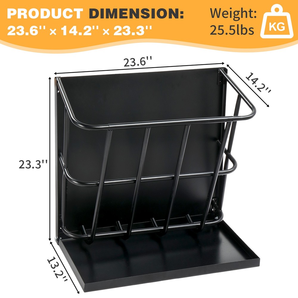 Large Capacity Hay Feeder with Detachable Grain Tray
