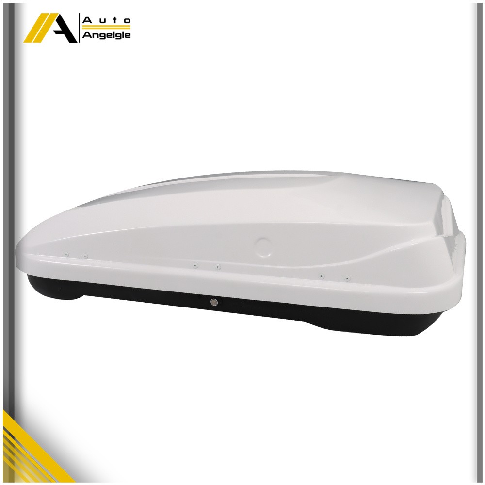 White 14 ft3 ABS Car Roof Top Box Cargo Luggage Carrier 2 Locks Toolless Install
