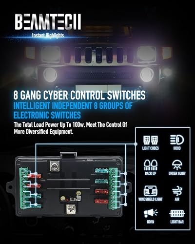 Wireless 8 Gang Switch Panel, RGB Multifunction Switch Wireless 8-GANG RGB