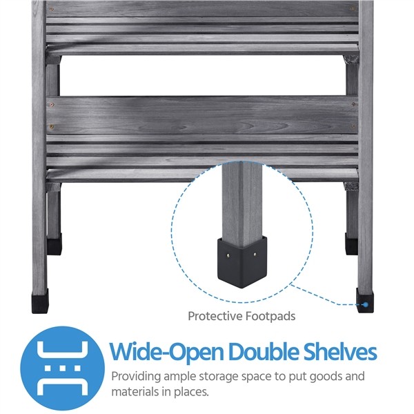 3-layer Outdoor Potting Bench Garden Working Station with Metal Surface