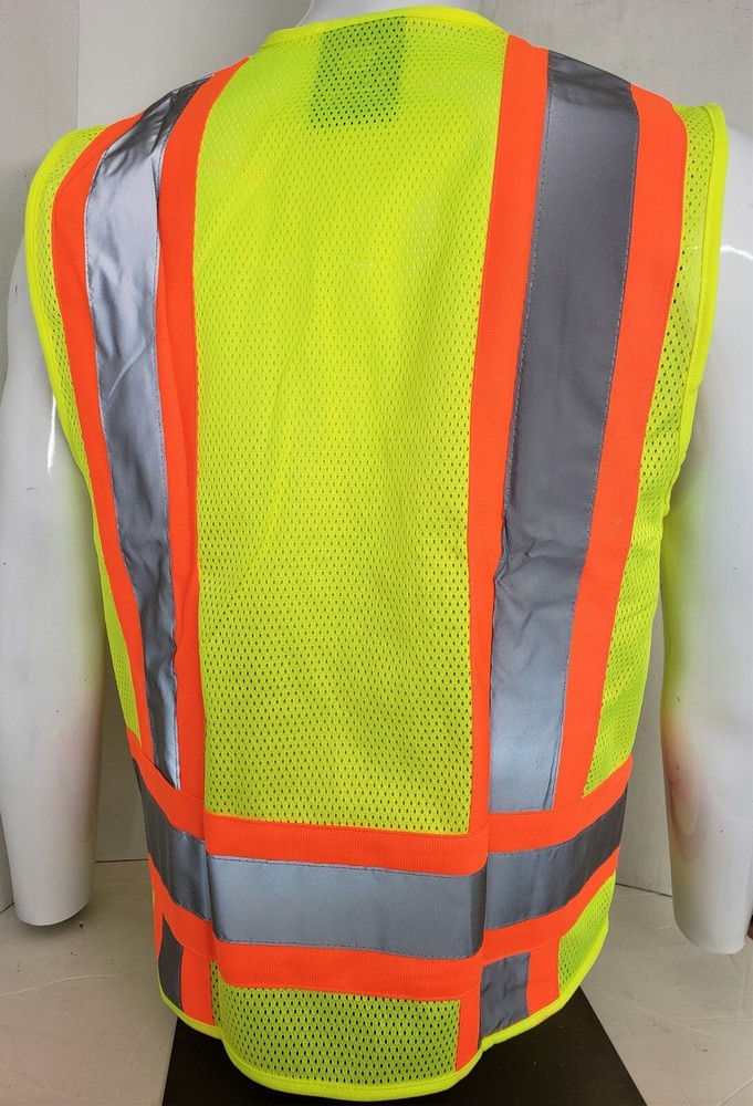 FX HIGH VISIBILITY Surveyor Two Tone Safety Vest Solid front & Mesh back