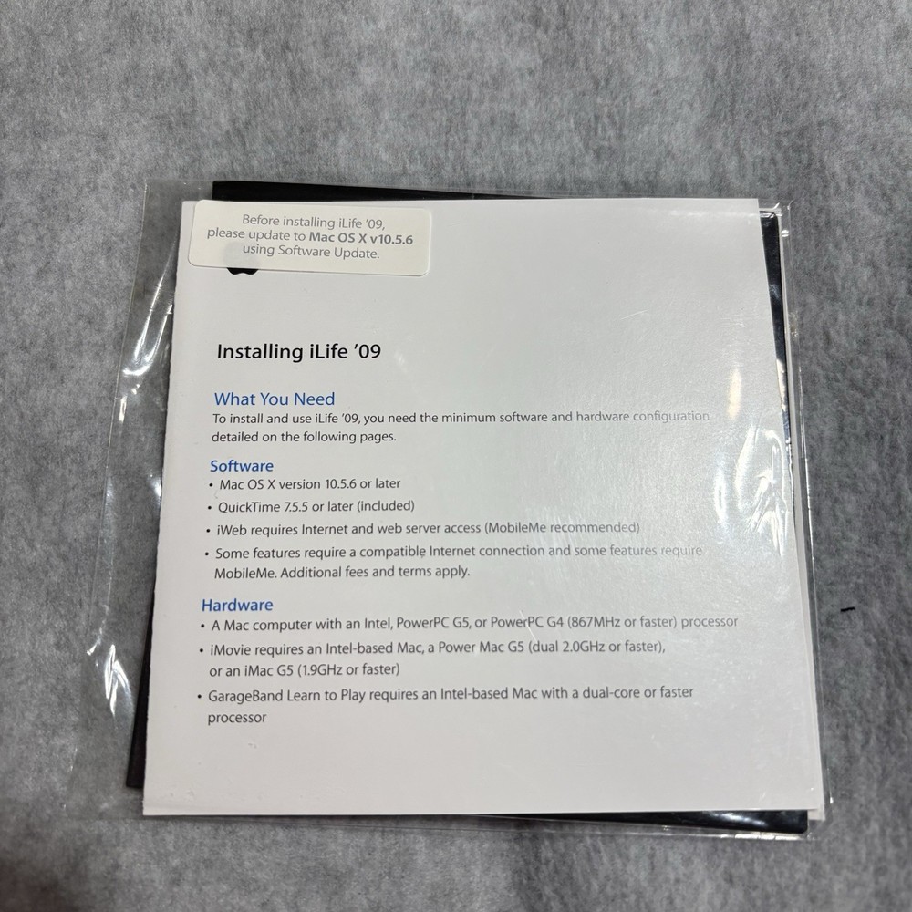 Apple iLife ‘09 CPU Drop-in DVD | New Mac Software