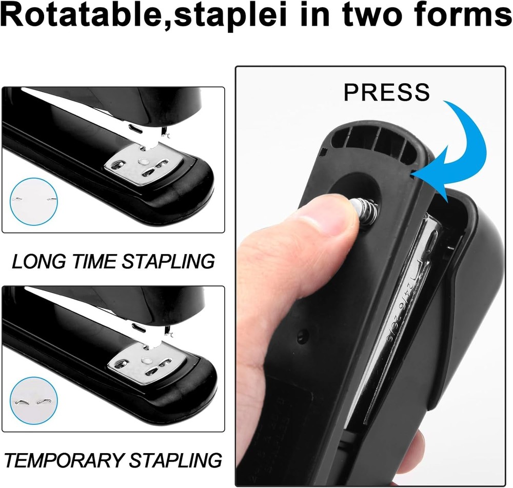 Black Modern Office Stapler, 25 Sheet Capacity, Automatic, Includes 1000 Staples