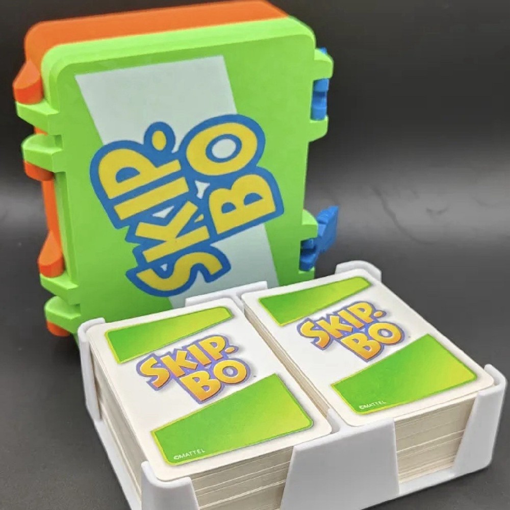 Skip Bo Case Snap Lock Holder Deck Storage Box 3D Printed Travel Game Plastic