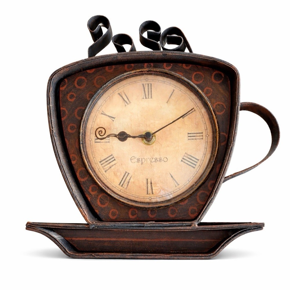 Vintage Espresso Cup Wall Clock – Coffee Kitchen Decor