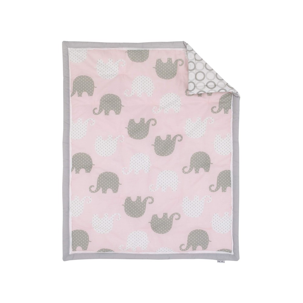 NOJO Dreamer - Pink/Grey Elephant 8 Piece Comforter Set