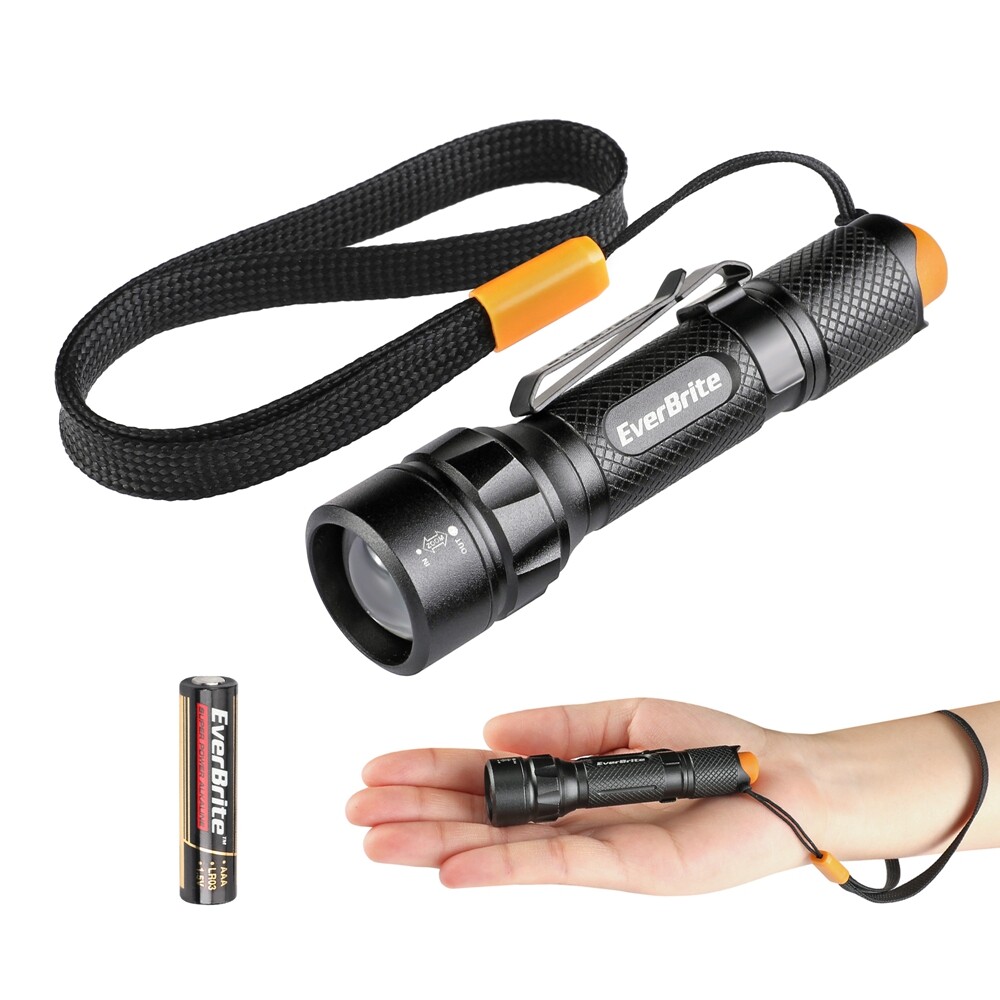 EverBrite 80 Lumen Mini LED Flashlight 3 Lighting Mode Zoomable Adjustable Focus