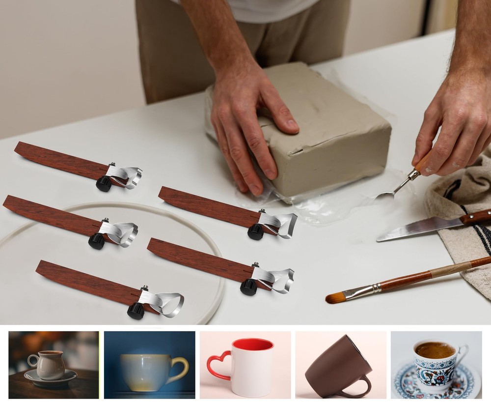 Pottery Handle Making Tool Sculpture Scraper Carving Cup Shape For Mug Vase 5PC