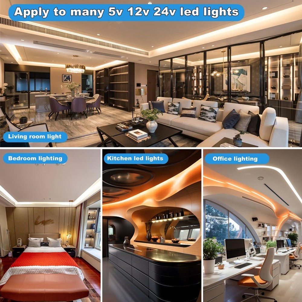 12v LED Dimmer with Remote Control &Timer Function, DC 5-24V 40A Aluminum5286