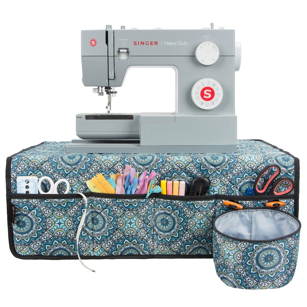 Sewing Machine Pad Table Pockets Water-Resistant Mat Organizer Mandala Pattern