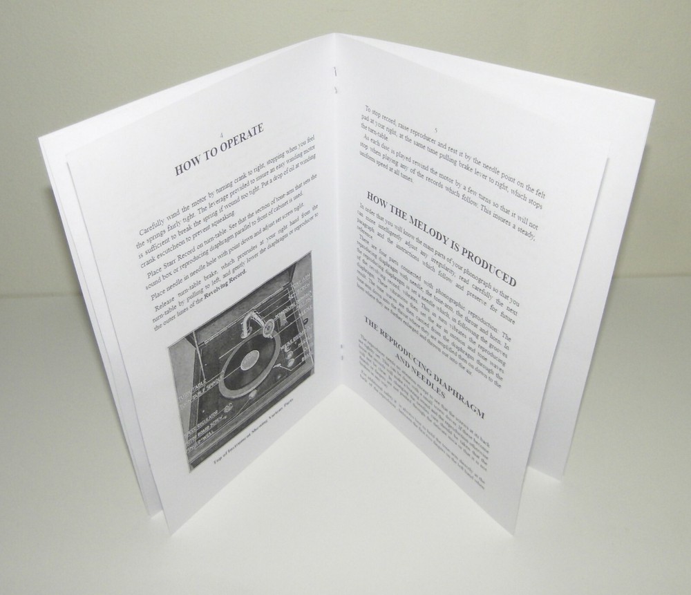 Starr Phonograph Gramophone Instruction Manual Reproduction