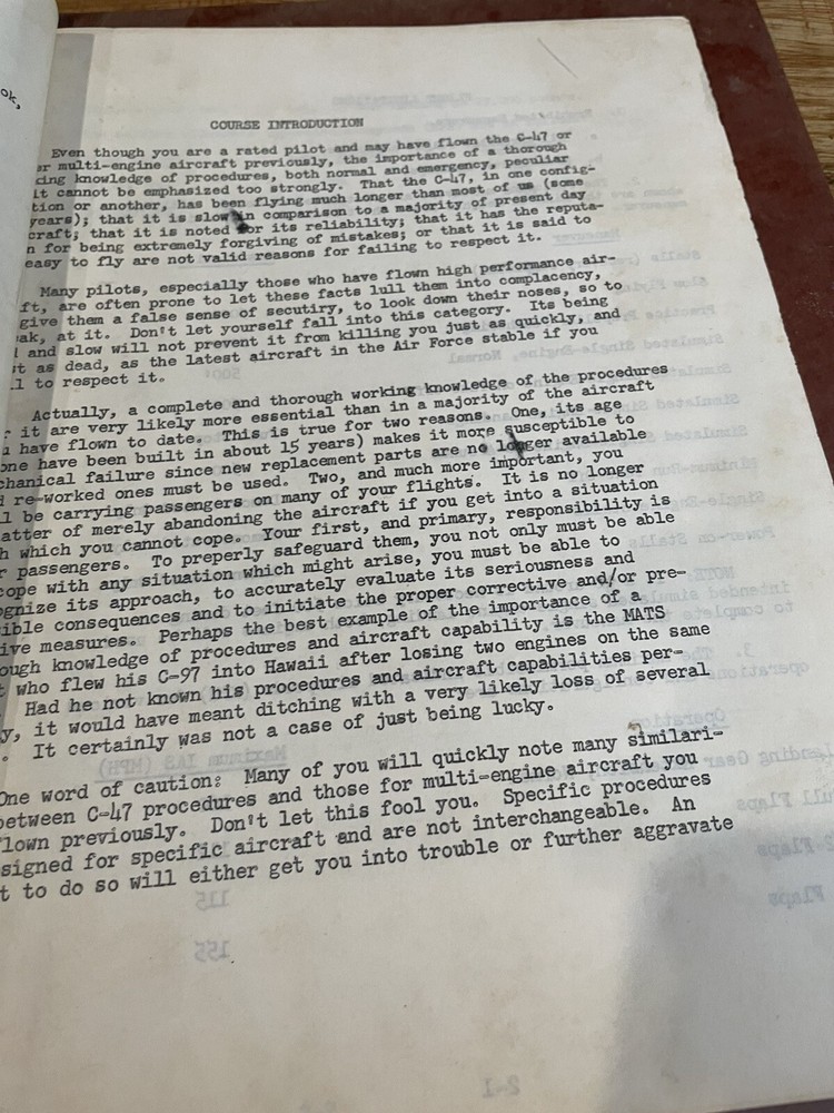 McDonnell Douglas C-47 Checkout Program Training Project Supplement