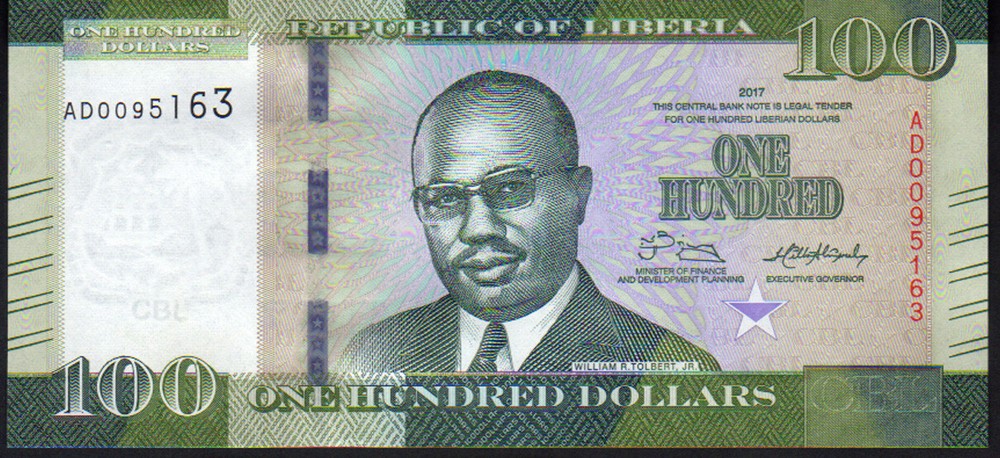 Liberia 100 Dollars 2017, Pick 35b Mint Unc