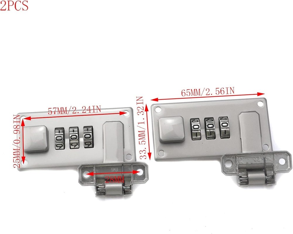 2 Pcs Tool Box Hasp Luggage Combination Lock Briefcase Replacement Lock