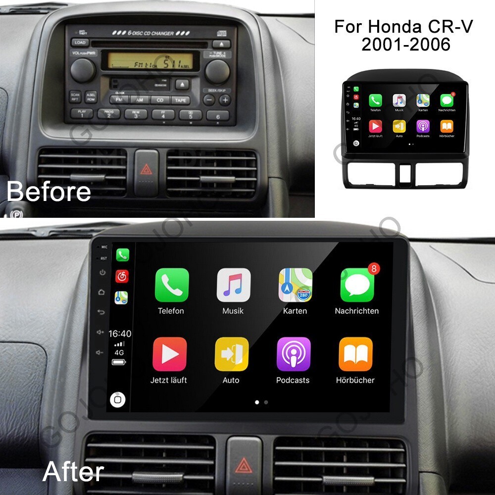 Apple Carplay For 2001-2006 Honda CRV CR-V Android Car Stereo Radio GPS 4+64GB