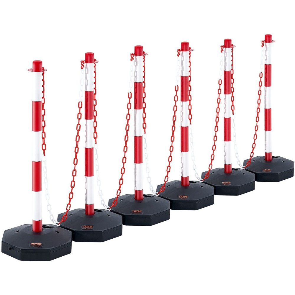 Traffic Cones 6-Pack Adjustable Height Safety Delineator Posts
