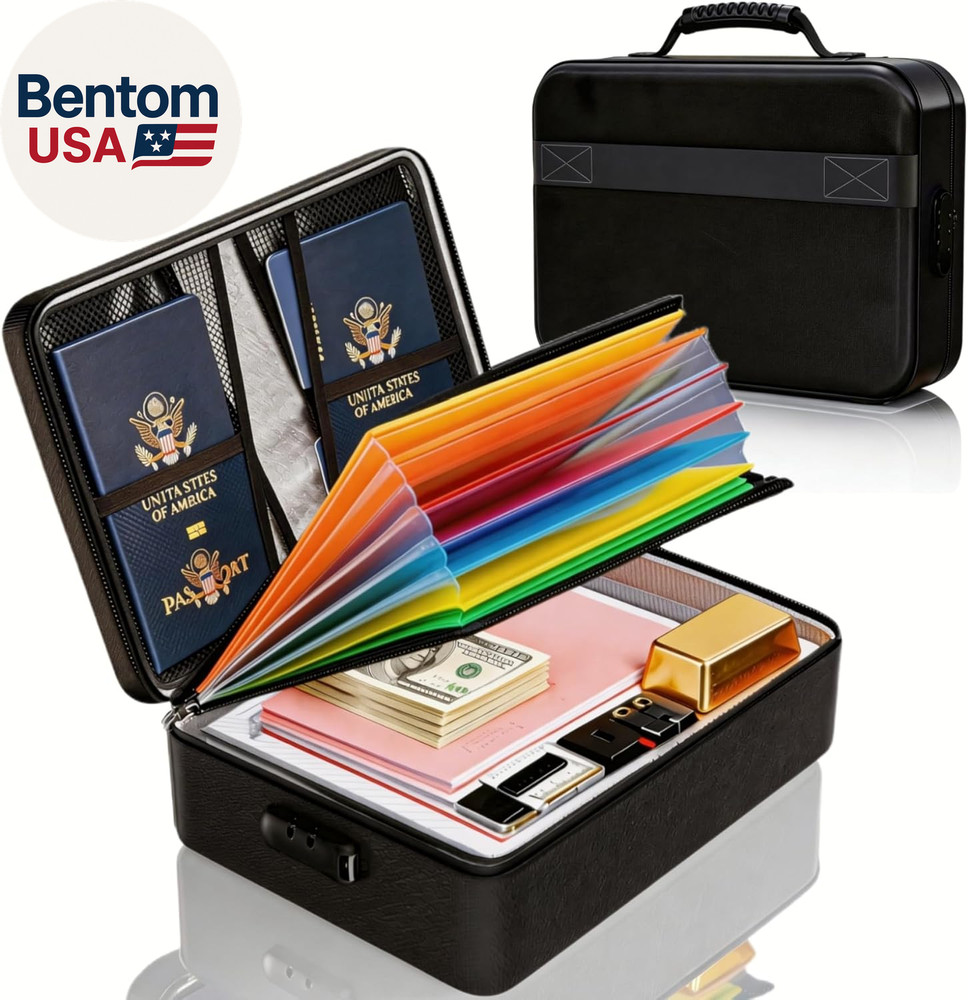 Fireproof Document Box (Soft-Shell) with Lock, 5200°F Fireproof & Water-Resistan