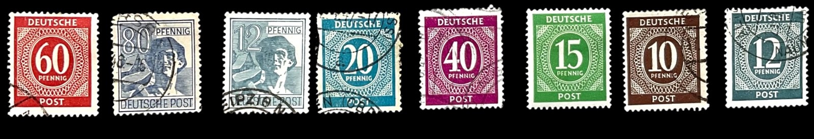Mixed Early Classic German’s Postage Stamps, 1935-48, Used, VG!