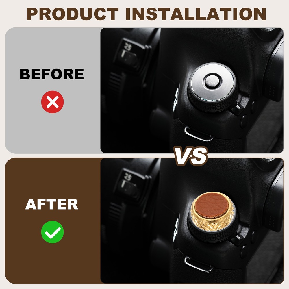 2Pcs Shutter Button (Dark Brown) Camera Soft Release Button Threaded, for Fuji