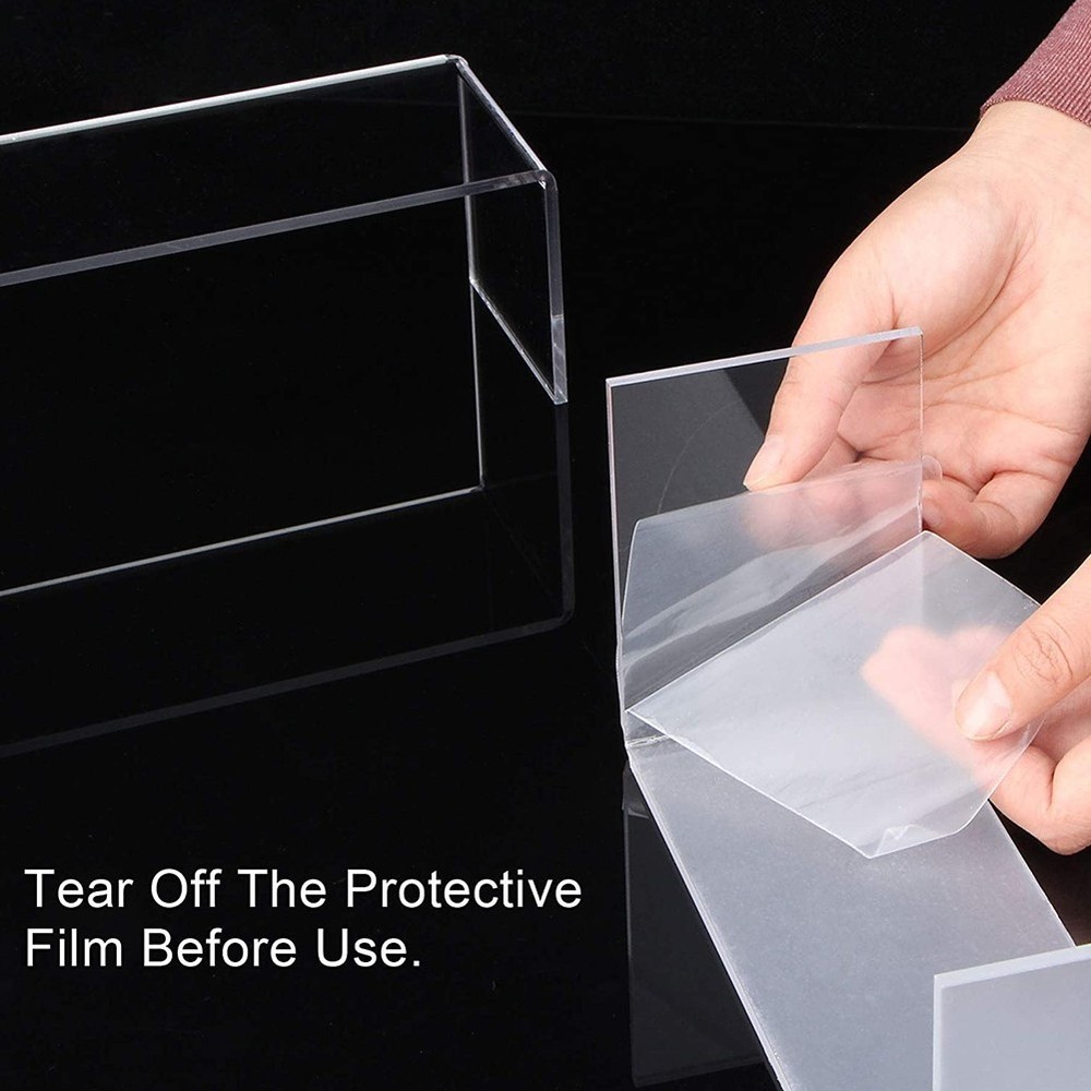 Display Stand Shelf Holder Rectangle Risers Transparent Trophies 3 Tier