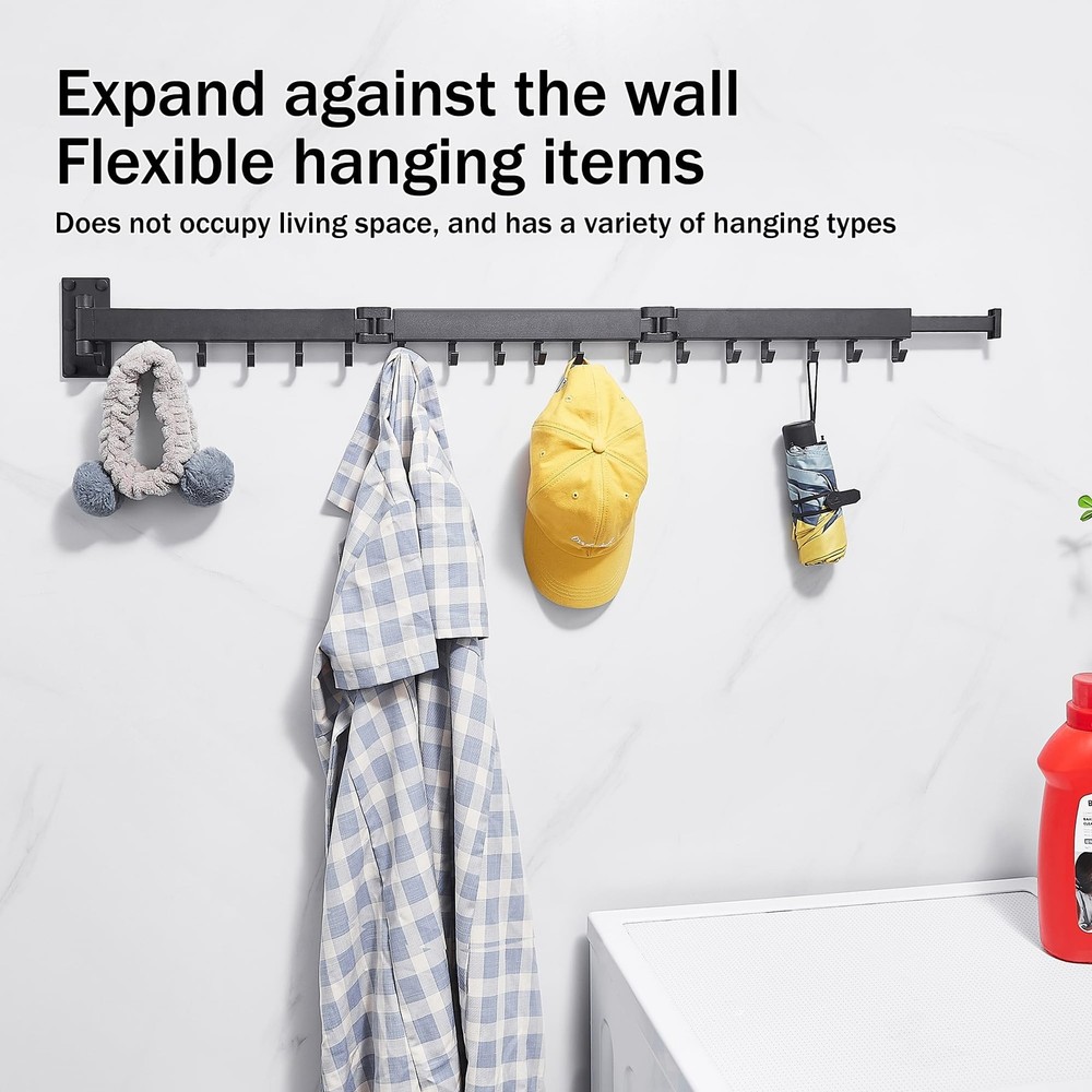 Clothes Drying Rack,Laundry Drying Rack Wall Mount, Space Saver Clothes Rack,...