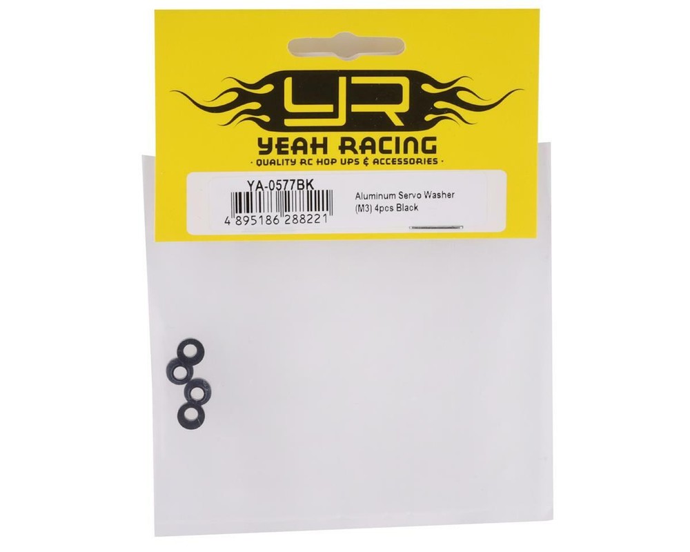 Yeah Racing Servo Mounting Washer (Black) (4) [YEA-YA-0577BK]