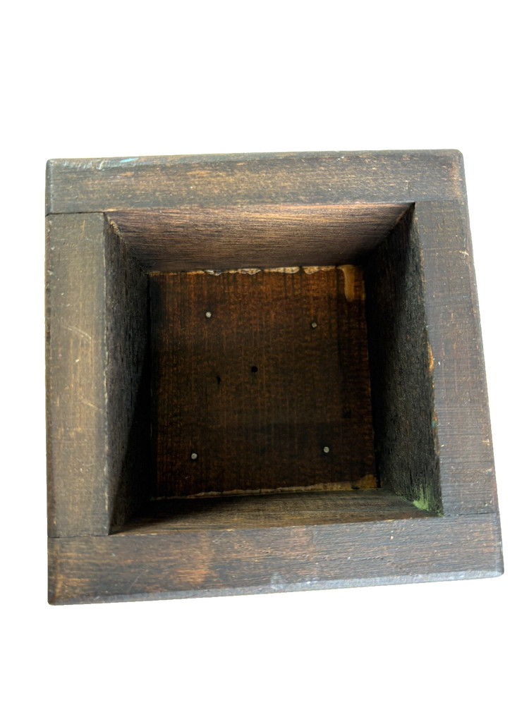 MCM Small Square Brown Wood Planter 5 x 5"