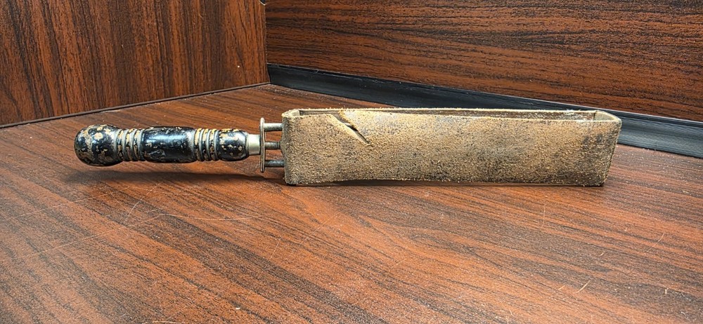 Antique Leather Blade Strop Razor Sharpener Wood Handle