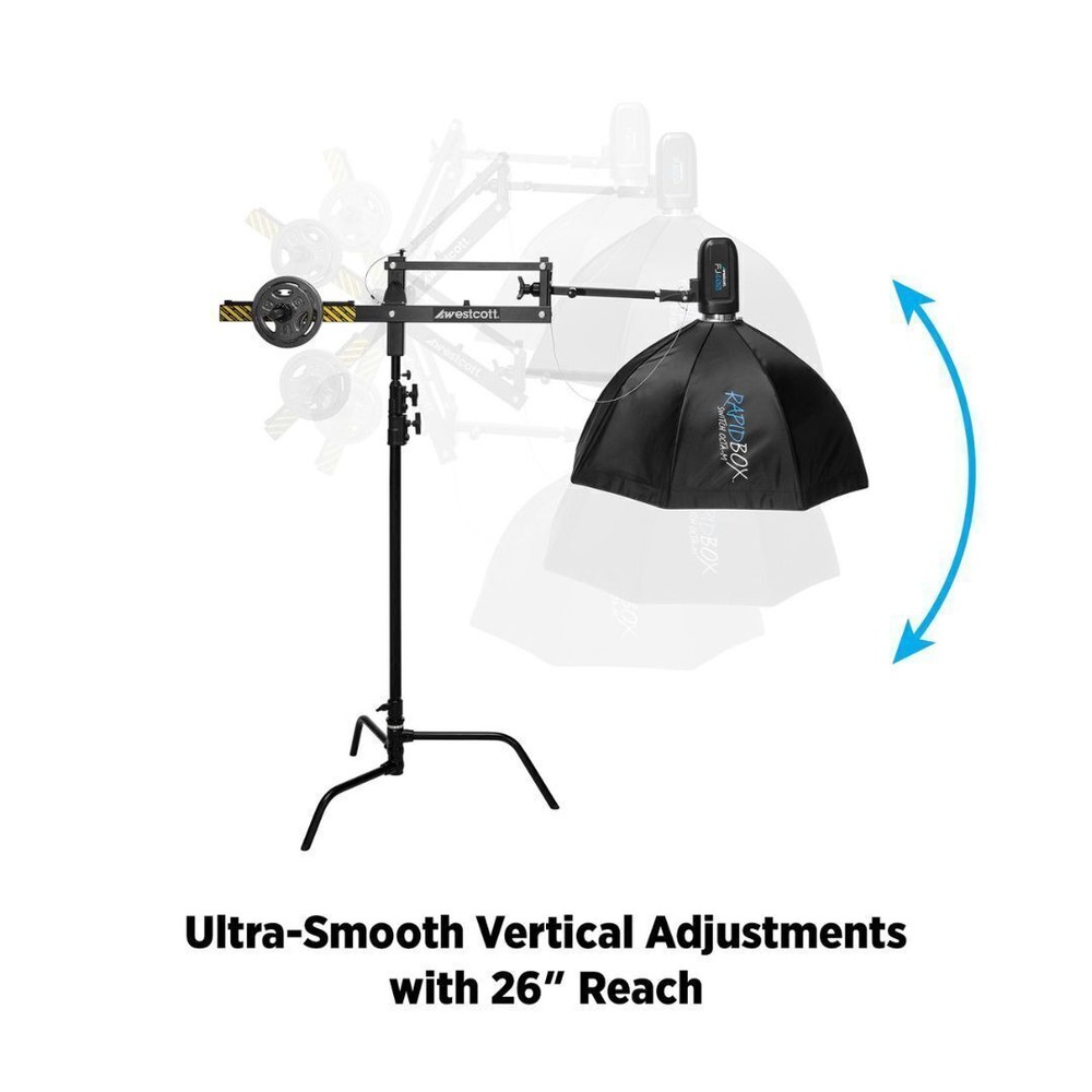 Westcott Easy Boom Arm for Consistent Light Positioning with Light Stand Bundle