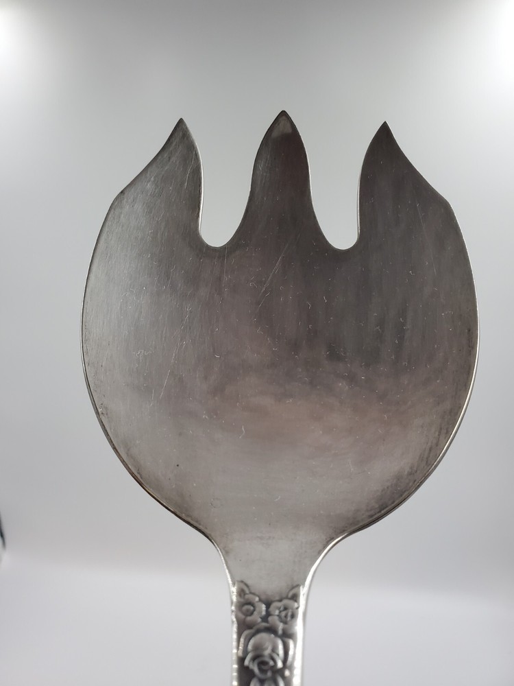 VTG King Edward Silverplate Holiday 1951 Pattern Fork & Spoon Salad Serving Set