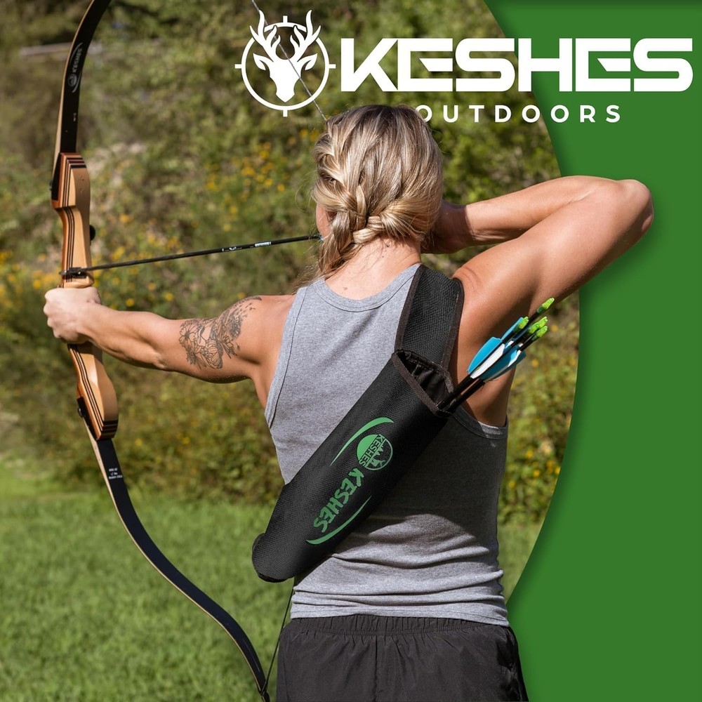 Compact Back Arrow Quiver with Breathable Bottom - Adjustable & Versatile Design
