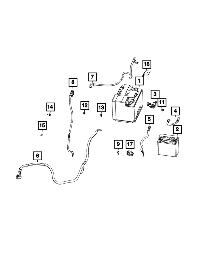 Genuine Mopar Battery Negative Wiring 68491453AC