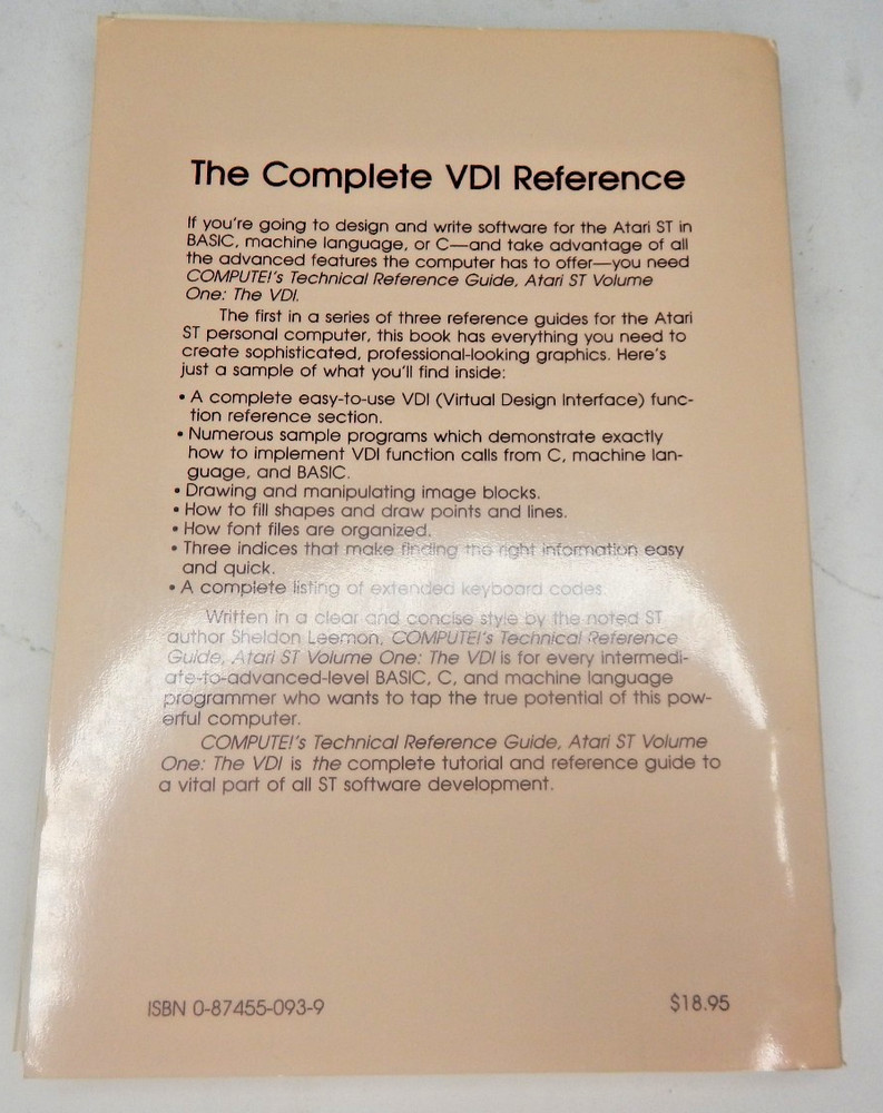 Compute!'s Technical Reference Guide Atari ST Volume One Sheldon Leemon