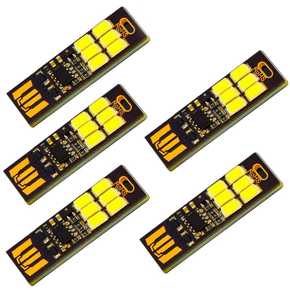 5Pcs USB LED Portable Night Light Bright Mini Keychain Camping Car Lamp Module