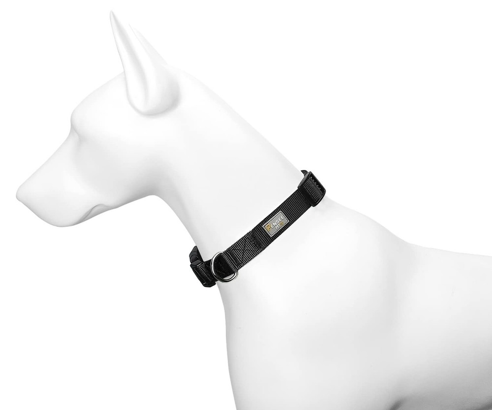 Dog Collar Black Basic Adjustable Dog Collars with Breathable Quick Release N...