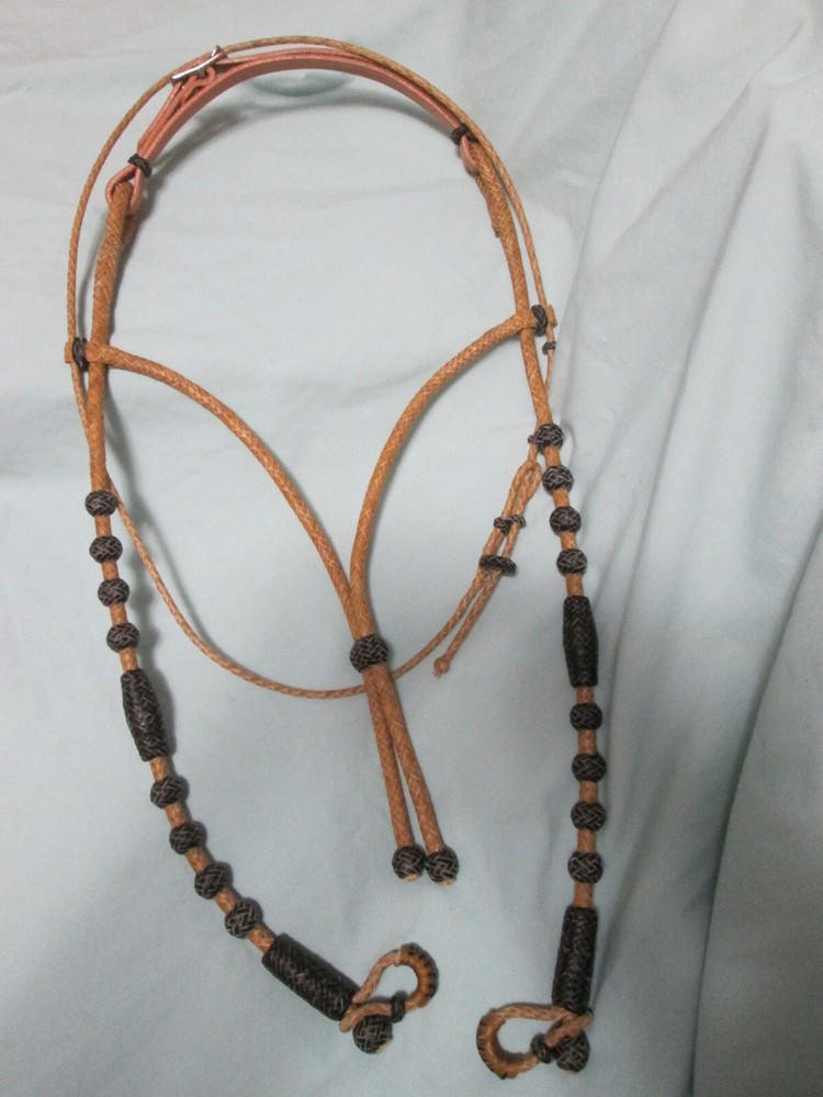 Rawhide Split Brow Band Headstall - Oklahoma Style