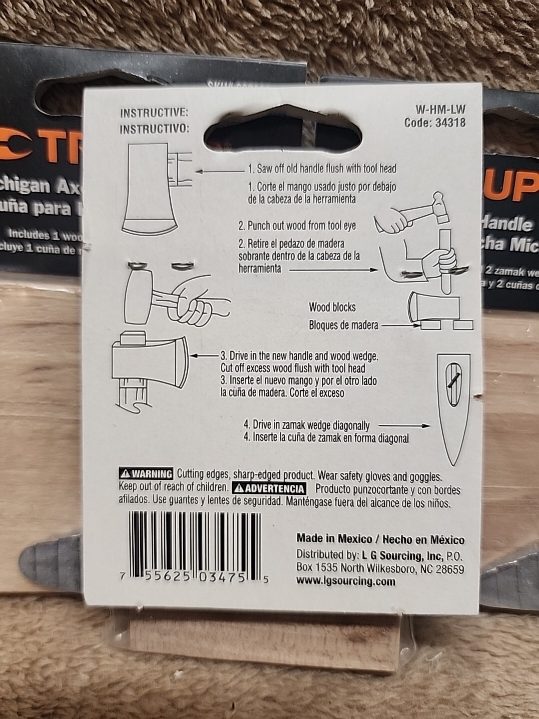 Lot of 4: TRUPER Michigan Axe Handle Wedges, 1 Wood and 2 Zamak Wedges #607335