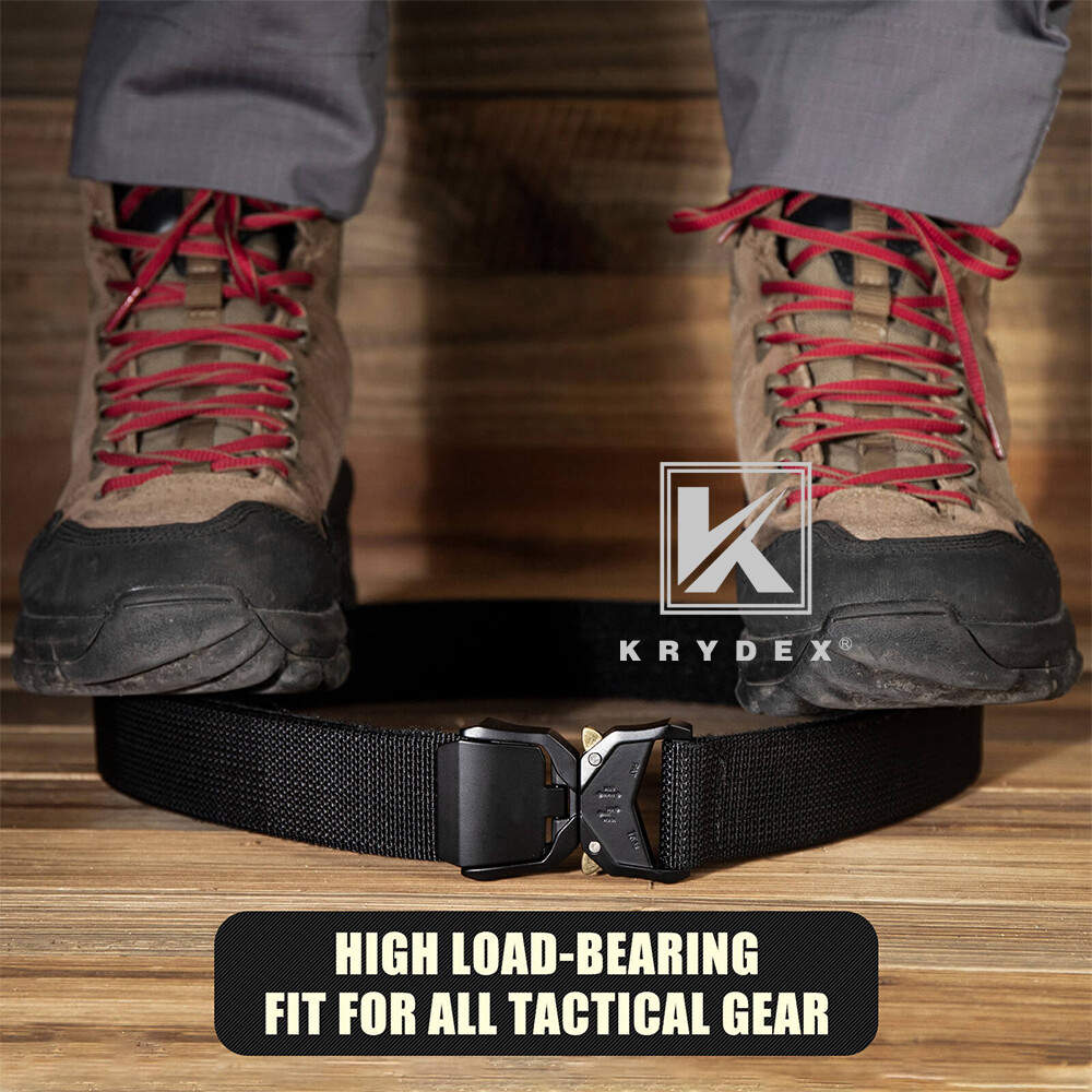 KRYDEX Tactical Duty Belt 1.5" Double Layer Flip Top Quick Release Buckle Belt