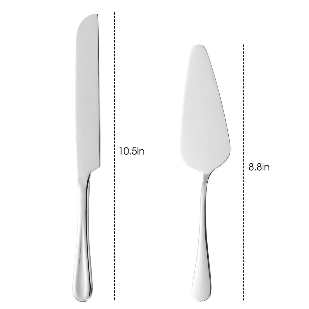 ERVILO Cake Serving Set, Pie Pastry Servers, Silver Set