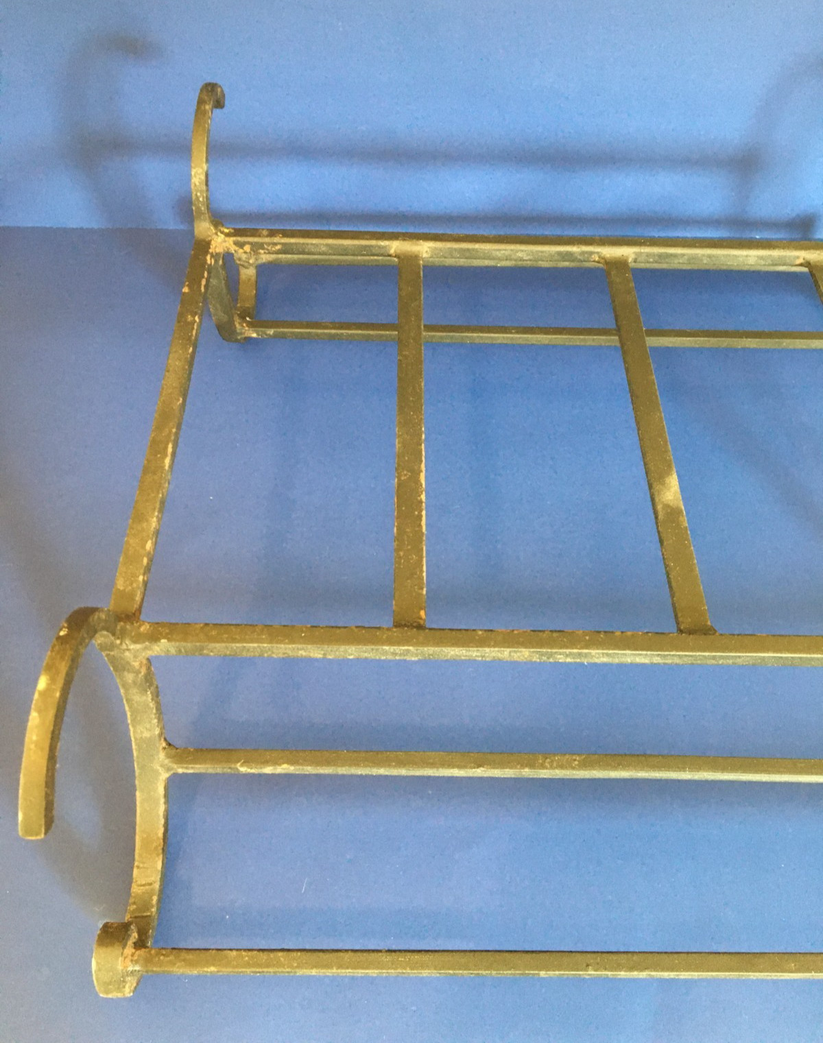 c.2000 ❅Black Rod Iron❅ Vintage Fireplace ~POTTERY BARN~ 18" Log Holder ☆SONOMA☆