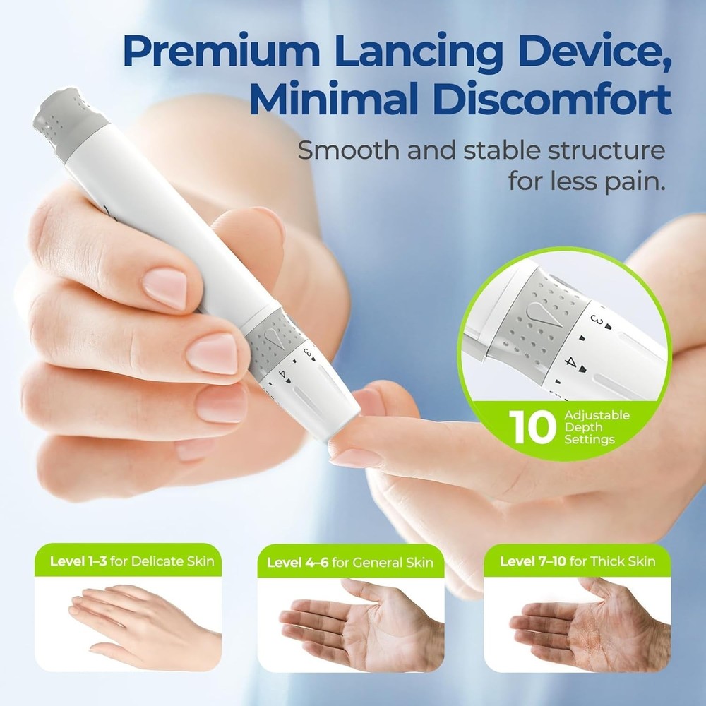 Travel-Ready Diabetes Testing Kit with No Coding & Instant 6-Second Results