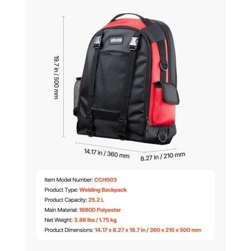 Welding Backpack 25.2L Welder Backpack for Tools and Helmet 1680D