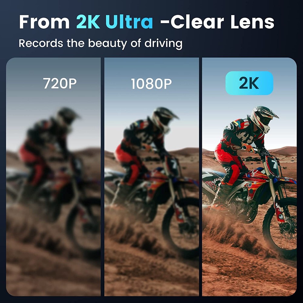 2K Bluetooth Intercom Headset Camera Recoder for Motorcycle ATV UTV Bike 1500M