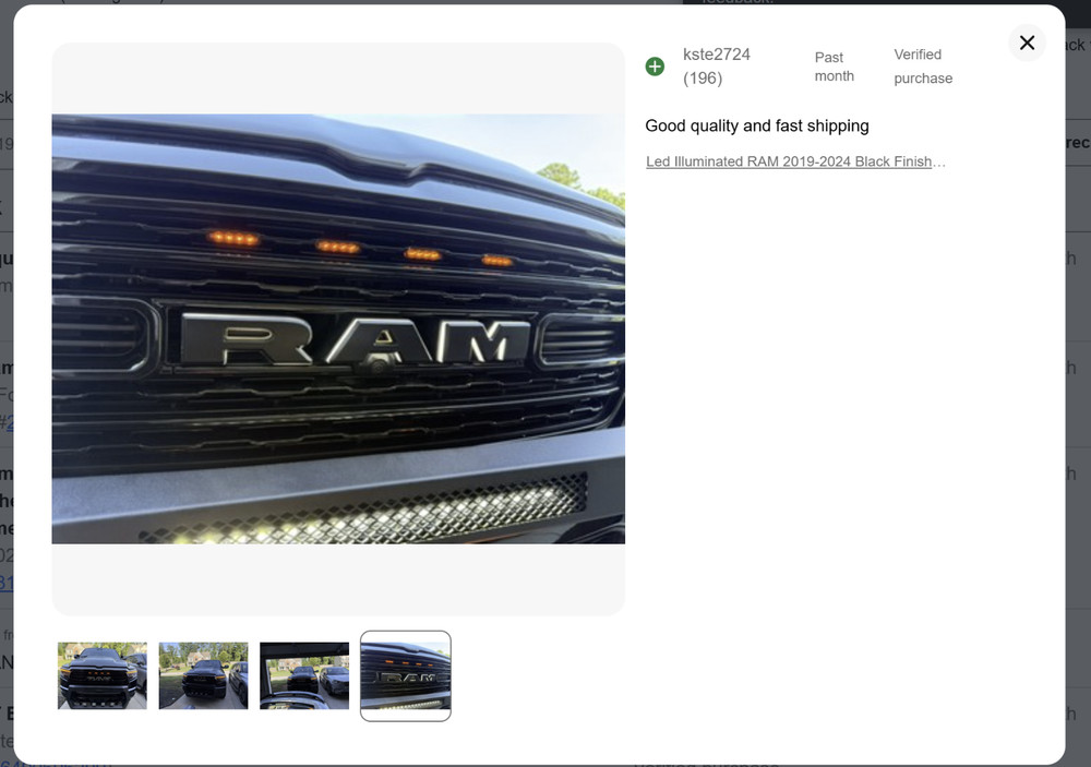 Led Illuminated RAM 2019-2024 Black Finish