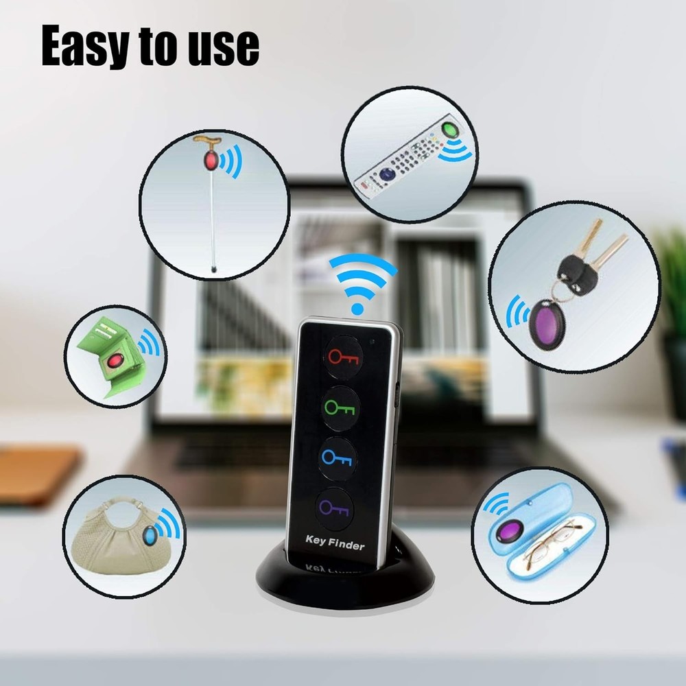 Effortless 100dB Key Finder with 4 Receivers - Long Range Locator Solution