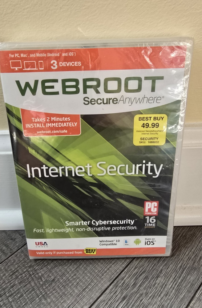 NEW SEALED - Webroot Secure Anywhere Internet Security