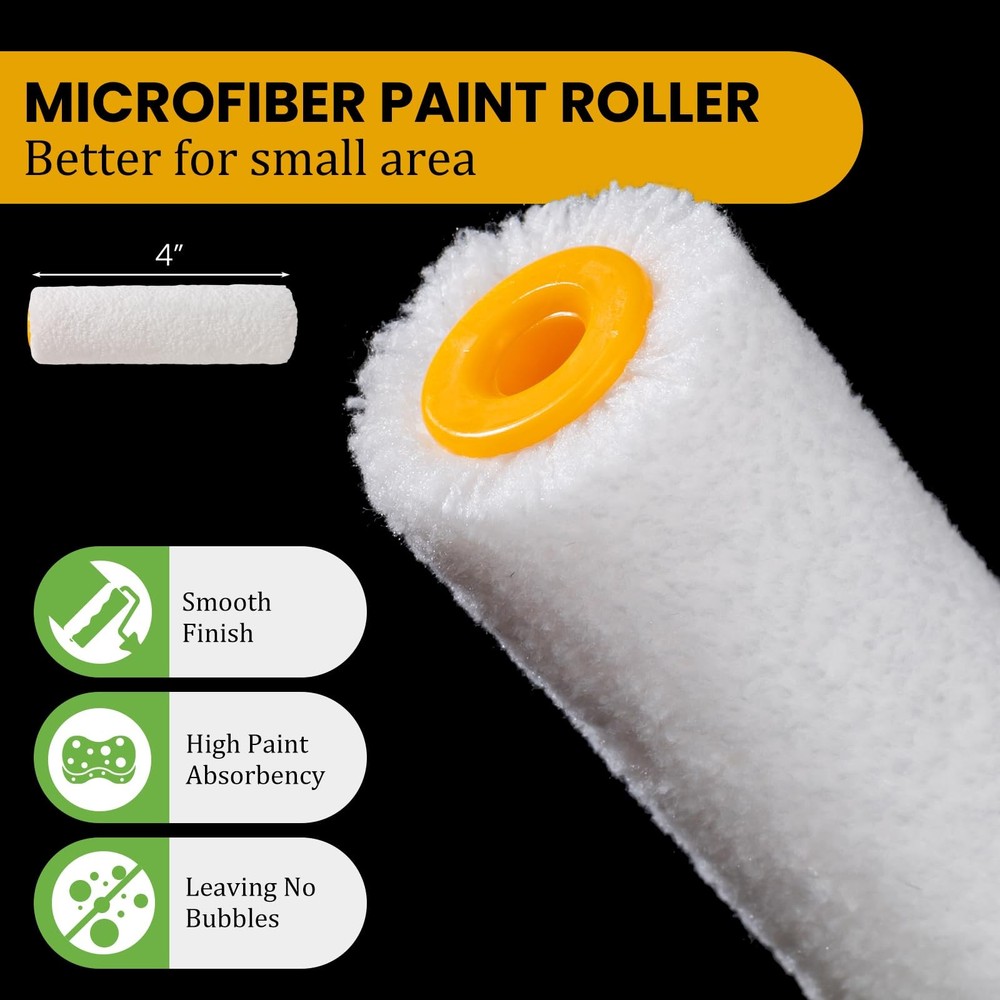 Paint Rollers, 5 Pack, 9 Inch Paint Roller Covers, Microfiber Paint Rollers, ...