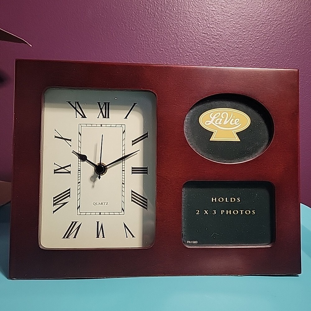 lavie executive desk clock solid wood with mahogany finish
